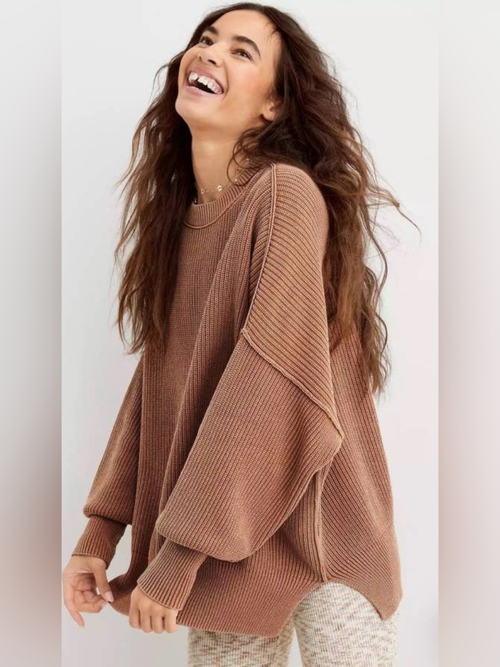 aerie Oversized Rib-Knit Sweater